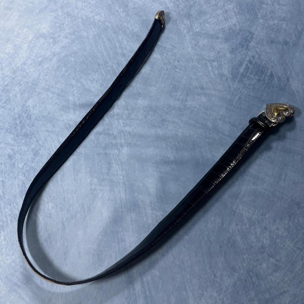 Brighton leather black belt with heart buckle